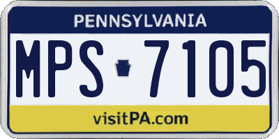PA license plate MPS7105