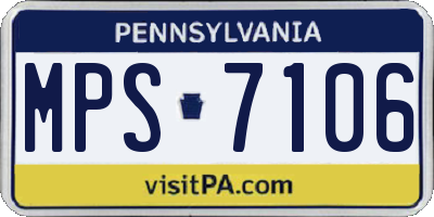 PA license plate MPS7106