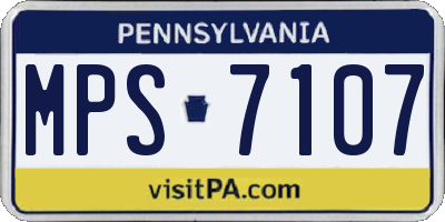 PA license plate MPS7107