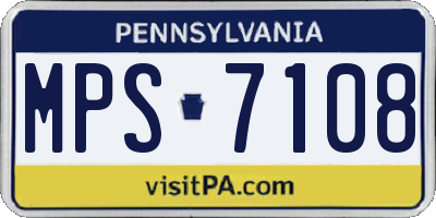 PA license plate MPS7108
