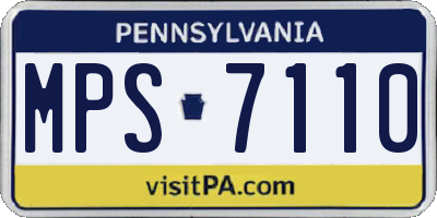 PA license plate MPS7110