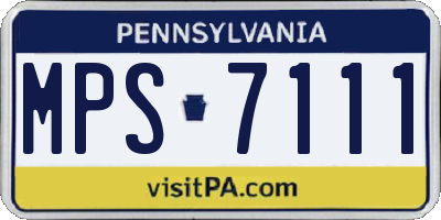 PA license plate MPS7111