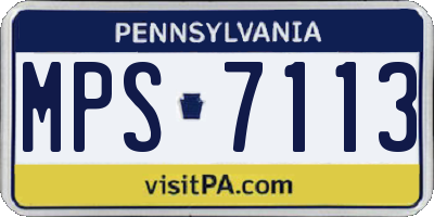 PA license plate MPS7113