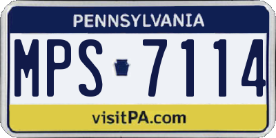 PA license plate MPS7114
