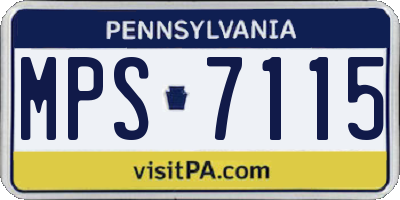 PA license plate MPS7115