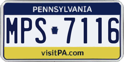 PA license plate MPS7116