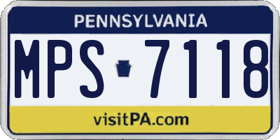 PA license plate MPS7118