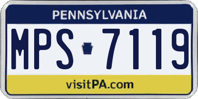 PA license plate MPS7119