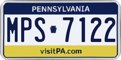 PA license plate MPS7122
