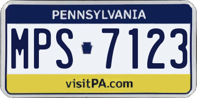 PA license plate MPS7123