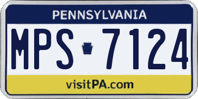 PA license plate MPS7124