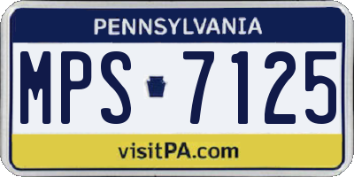 PA license plate MPS7125