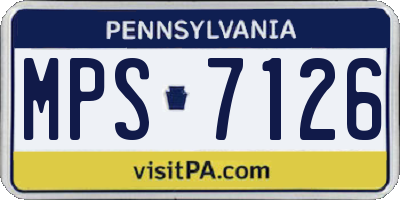 PA license plate MPS7126