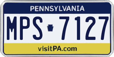 PA license plate MPS7127