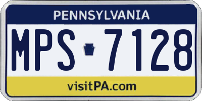 PA license plate MPS7128