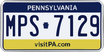 PA license plate MPS7129