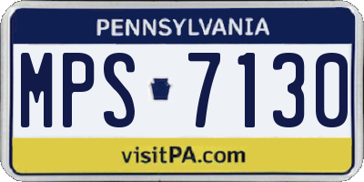 PA license plate MPS7130
