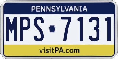 PA license plate MPS7131