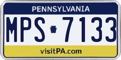 PA license plate MPS7133