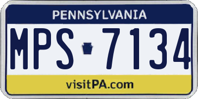 PA license plate MPS7134