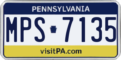 PA license plate MPS7135
