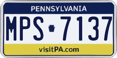 PA license plate MPS7137