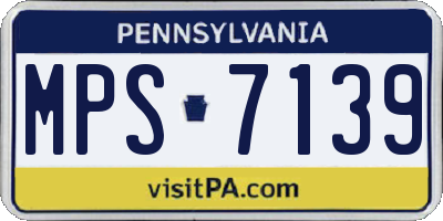 PA license plate MPS7139