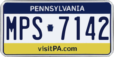 PA license plate MPS7142