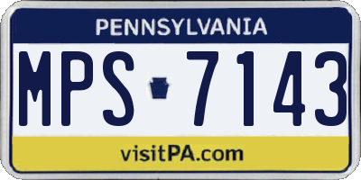 PA license plate MPS7143