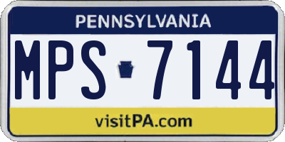 PA license plate MPS7144