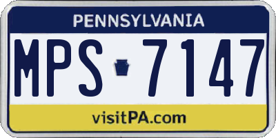 PA license plate MPS7147