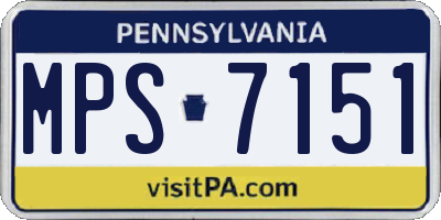 PA license plate MPS7151