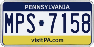 PA license plate MPS7158