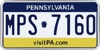 PA license plate MPS7160