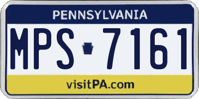 PA license plate MPS7161
