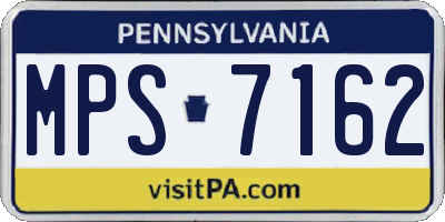 PA license plate MPS7162