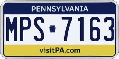 PA license plate MPS7163