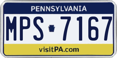 PA license plate MPS7167