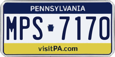 PA license plate MPS7170