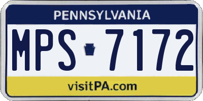 PA license plate MPS7172