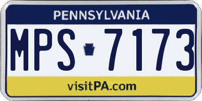 PA license plate MPS7173