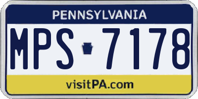 PA license plate MPS7178