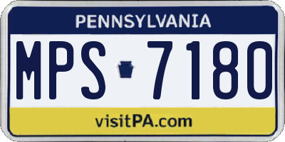 PA license plate MPS7180