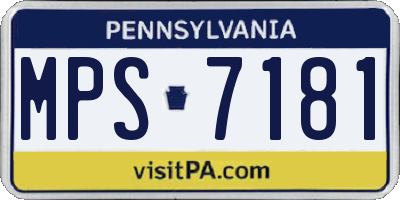 PA license plate MPS7181