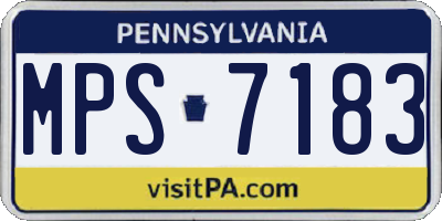 PA license plate MPS7183