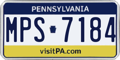 PA license plate MPS7184