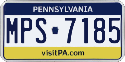 PA license plate MPS7185