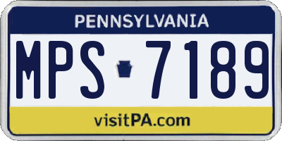 PA license plate MPS7189