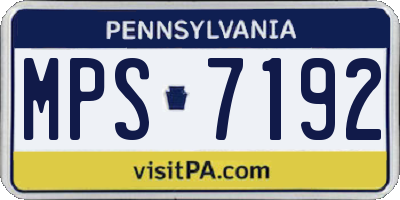 PA license plate MPS7192