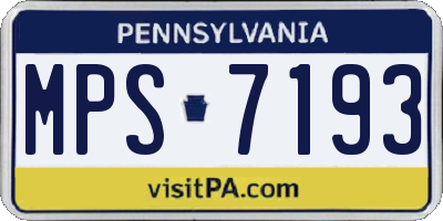 PA license plate MPS7193